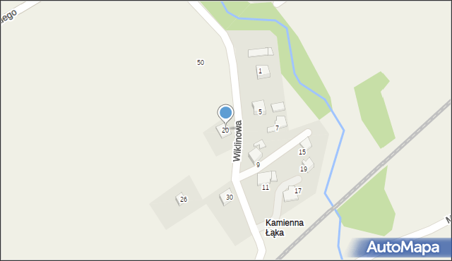 Kozy, Wiklinowa, 20, mapa Kozy