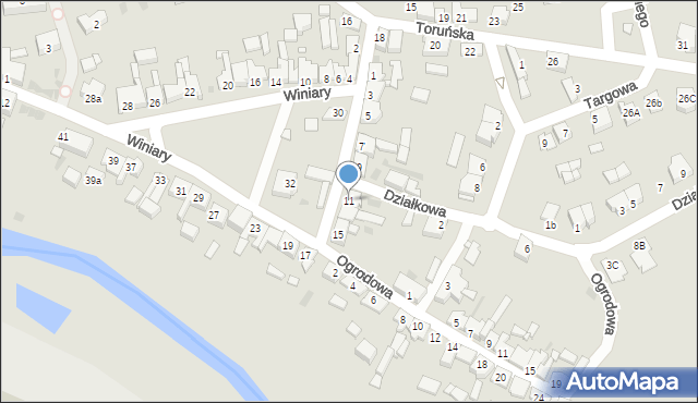 Krajenka, Winiary, 11, mapa Krajenka