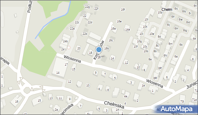 Kraków, Wiosenna, 16, mapa Krakowa