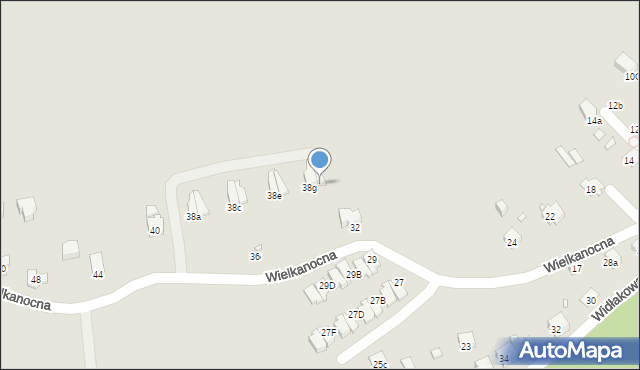 Kraków, Wielkanocna, 38h, mapa Krakowa