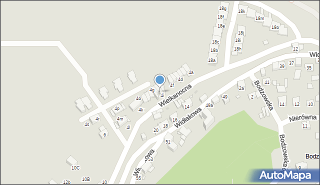 Kraków, Wielkanocna, 4ga, mapa Krakowa