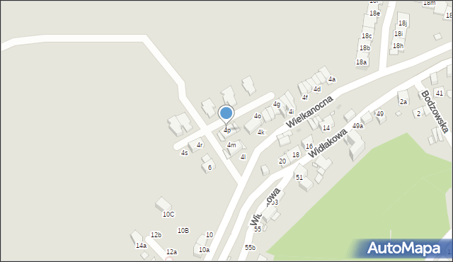 Kraków, Wielkanocna, 4p, mapa Krakowa