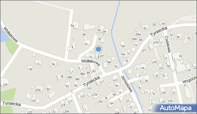 Kraków, Widłakowa, 4, mapa Krakowa