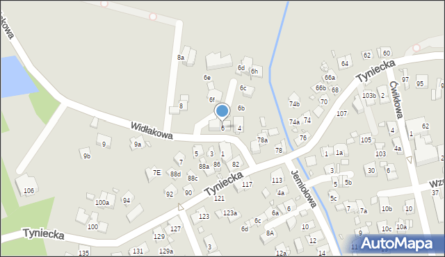 Kraków, Widłakowa, 6, mapa Krakowa