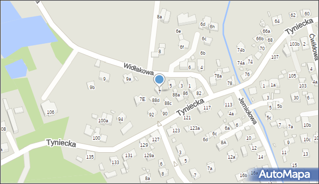 Kraków, Widłakowa, 7, mapa Krakowa