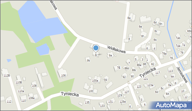 Kraków, Widłakowa, 9, mapa Krakowa