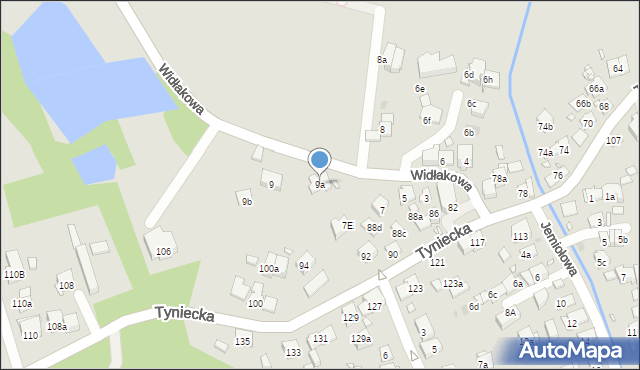 Kraków, Widłakowa, 9a, mapa Krakowa