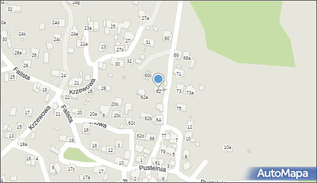 Kraków, Widłakowa, 62, mapa Krakowa