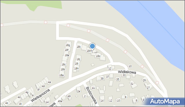 Kraków, Widłakowa, 18n, mapa Krakowa