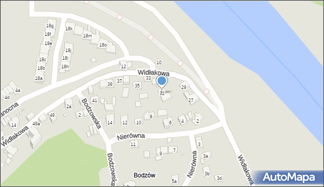 Kraków, Widłakowa, 31, mapa Krakowa