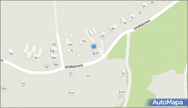 Kraków, Widłakowa, 52, mapa Krakowa