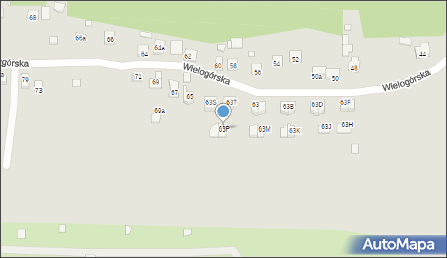 Kraków, Wielogórska, 63P, mapa Krakowa