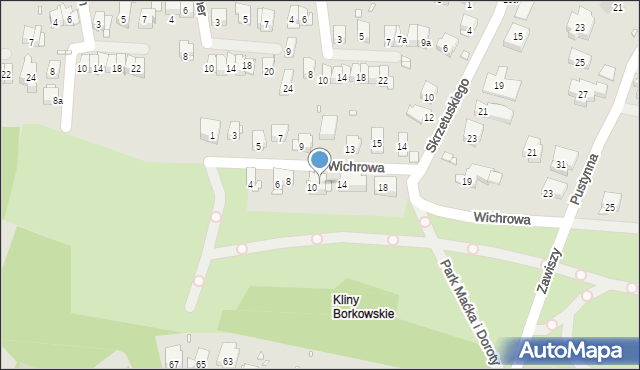 Kraków, Wichrowa, 12, mapa Krakowa