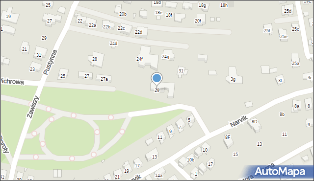 Kraków, Wichrowa, 29, mapa Krakowa