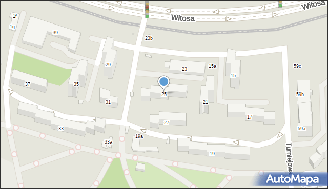 Kraków, Witosa Wincentego, 25, mapa Krakowa