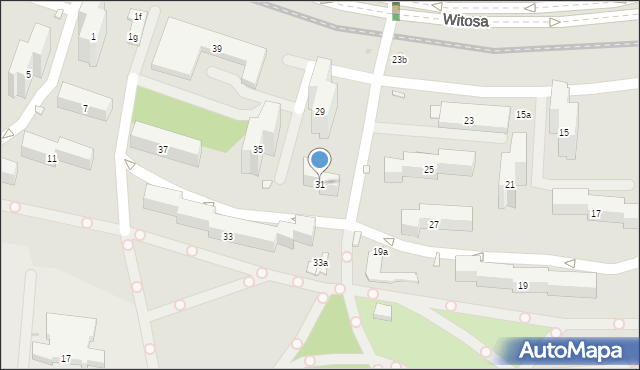 Kraków, Witosa Wincentego, 31, mapa Krakowa