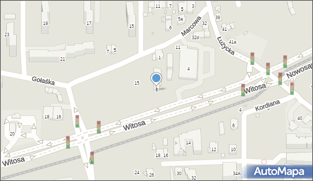 Kraków, Witosa Wincentego, 8, mapa Krakowa