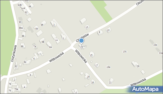 Kraków, Witkowicka, 13, mapa Krakowa