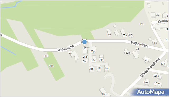 Kraków, Witkowicka, 36, mapa Krakowa