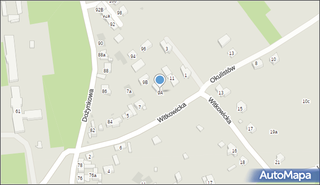 Kraków, Witkowicka, 9A, mapa Krakowa