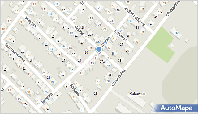 Kraków, Widna, 27, mapa Krakowa