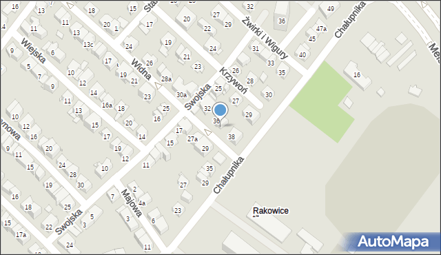 Kraków, Widna, 36a, mapa Krakowa