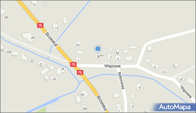 Kraków, Wiązowa, 1a, mapa Krakowa