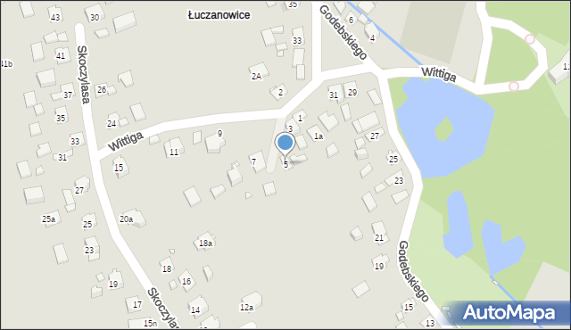 Kraków, Wittiga Edwarda, 5, mapa Krakowa