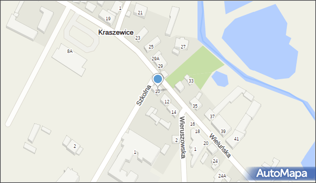 Kraszewice, Wieluńska, 10, mapa Kraszewice
