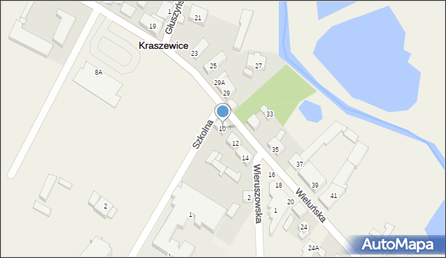 Kraszewice, Wieluńska, 10, mapa Kraszewice