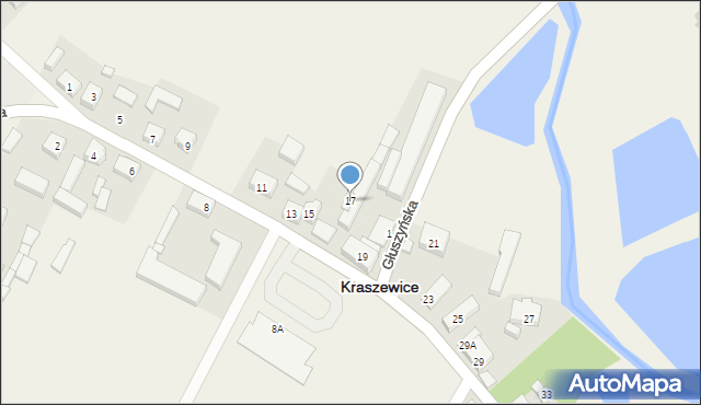 Kraszewice, Wieluńska, 17, mapa Kraszewice