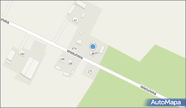 Kraszewice, Wieluńska, 69, mapa Kraszewice