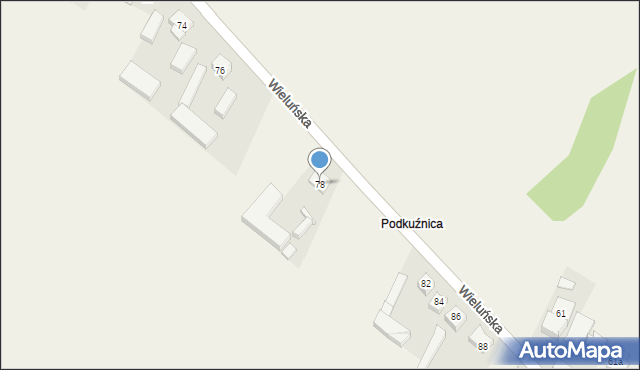 Kraszewice, Wieluńska, 78, mapa Kraszewice