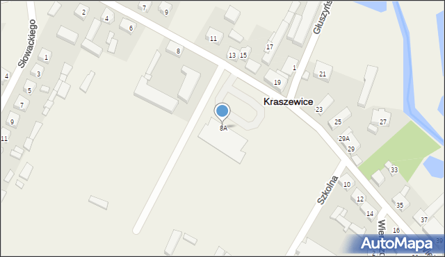 Kraszewice, Wieluńska, 8A, mapa Kraszewice