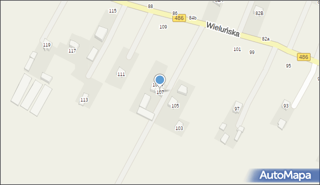 Kraszkowice, Wieluńska, 107, mapa Kraszkowice