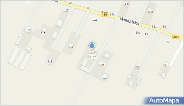 Kraszkowice, Wieluńska, 107A, mapa Kraszkowice