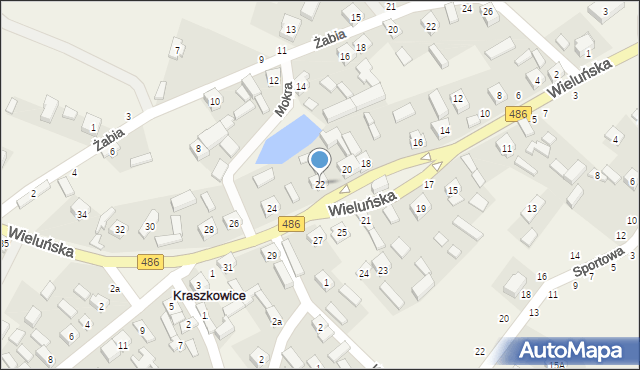 Kraszkowice, Wieluńska, 22, mapa Kraszkowice