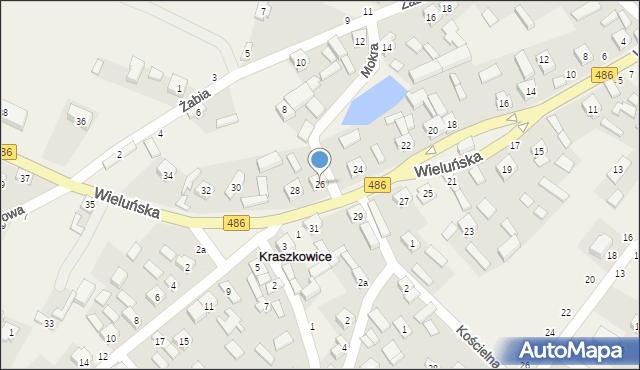 Kraszkowice, Wieluńska, 26, mapa Kraszkowice