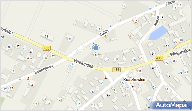 Kraszkowice, Wieluńska, 34, mapa Kraszkowice