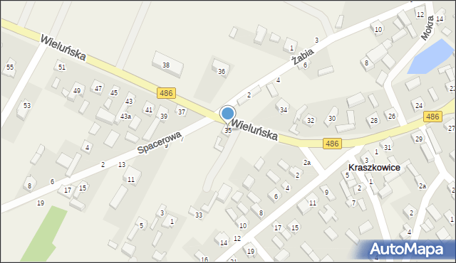 Kraszkowice, Wieluńska, 35, mapa Kraszkowice