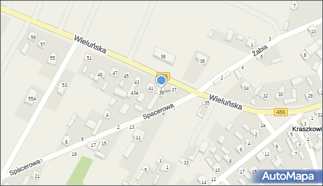 Kraszkowice, Wieluńska, 39, mapa Kraszkowice