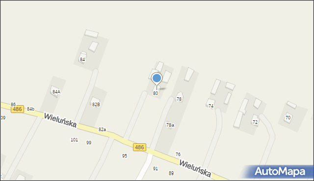 Kraszkowice, Wieluńska, 82, mapa Kraszkowice