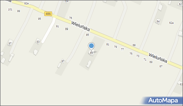 Kraszkowice, Wieluńska, 83, mapa Kraszkowice