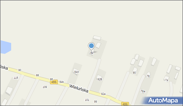 Kraszkowice, Wieluńska, 84, mapa Kraszkowice