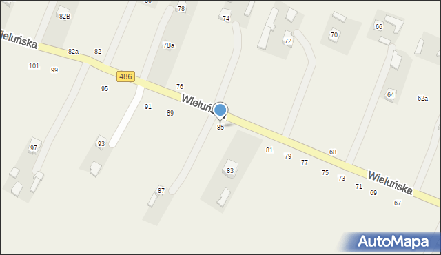 Kraszkowice, Wieluńska, 85, mapa Kraszkowice