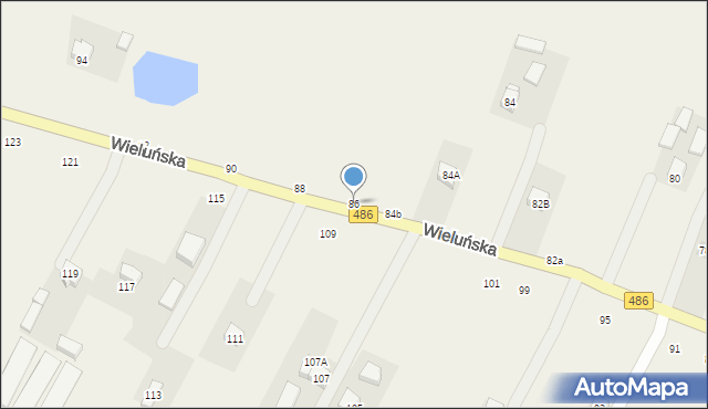 Kraszkowice, Wieluńska, 86, mapa Kraszkowice