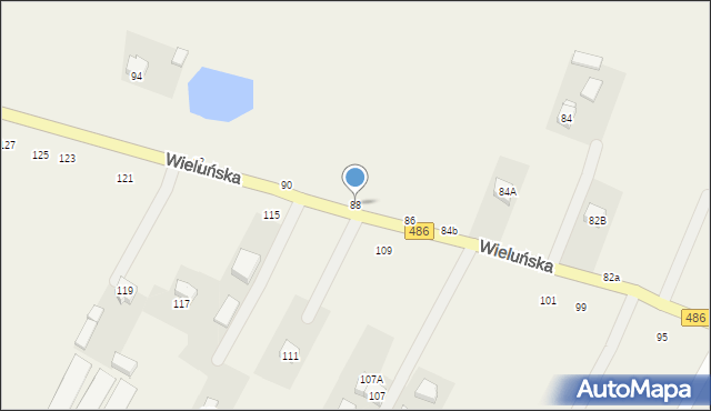 Kraszkowice, Wieluńska, 88, mapa Kraszkowice