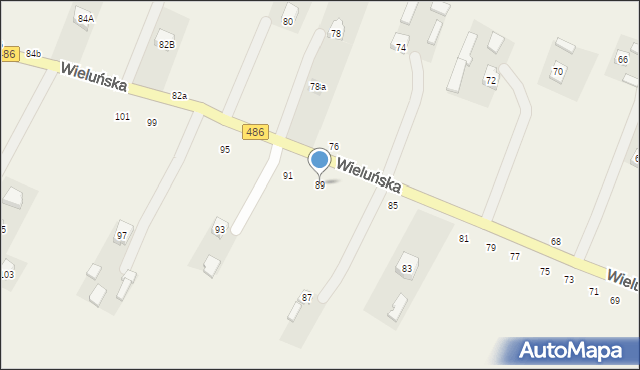 Kraszkowice, Wieluńska, 89, mapa Kraszkowice