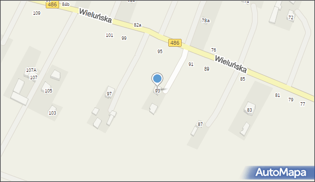 Kraszkowice, Wieluńska, 93, mapa Kraszkowice