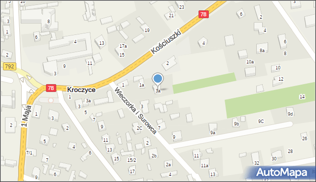 Kroczyce, Wieczorka i Surowca, 3a, mapa Kroczyce